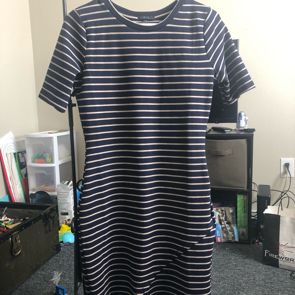 Navy striped dress
